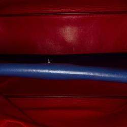 Pre Owned Prada Blue Saffiano Cuir Double Tote Bag