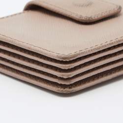 Pre Owned Prada Beige Saffiano Leather 5 Gusset Card Holder