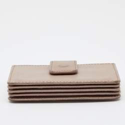 Pre Owned Prada Beige Saffiano Leather 5 Gusset Card Holder