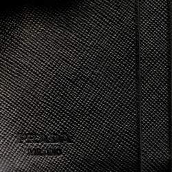 Pre Owned Prada Black Tessuto Nylon Trifold Wallet
