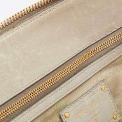 Pre Owned Prada Pastel Green Vitello Shine Leather Satchel
