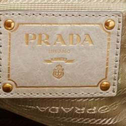 Pre Owned Prada Pastel Green Vitello Shine Leather Satchel