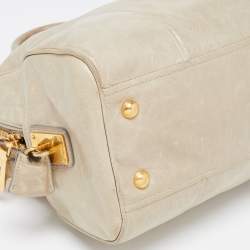 Pre Owned Prada Pastel Green Vitello Shine Leather Satchel