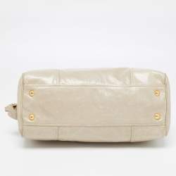 Pre Owned Prada Pastel Green Vitello Shine Leather Satchel