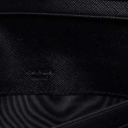Pre Owned Prada Black Saffiano Leather Continental Flap Wallet