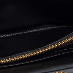 Pre Owned Prada Black Saffiano Leather Continental Flap Wallet