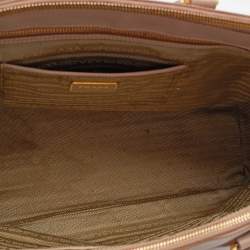 Pre Owned Prada Beige Saffiano Lux Leather Large Double Zip Tote