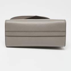 Pre Owned Prada Grey Saffiano Cuir Leather Envelope Flap Shoulder Bag