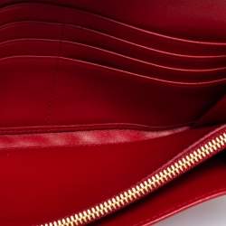 Pre Owned Prada Red Quilted Nylon and Leather Logo Flap Continental Wallet