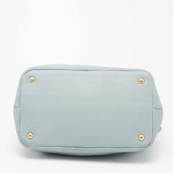 Pre Owned Prada Pale Blue Vitello Daino Leather Sacca 2 Manici Tote