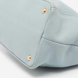 Pre Owned Prada Pale Blue Vitello Daino Leather Sacca 2 Manici Tote