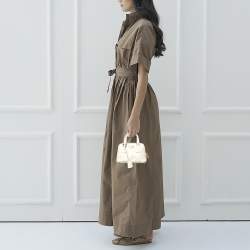 Pre Owned Prada Off White Saffiano Lux Leather Mini Promenade Satchel