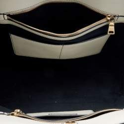 Pre Owned Prada Black/White Canvas And Leather Canapa Tote