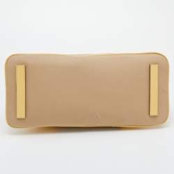 Pre Owned Prada Beige/Yellow Canvas And Leather Satchel