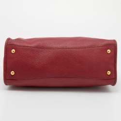 Pre Owned Prada Red Leather Front Pocket Tote