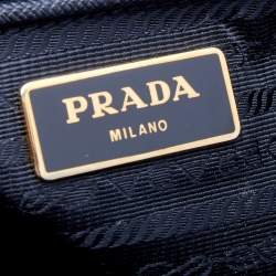 Pre Owned Prada Black Saffiano Leather Double Zip Tote