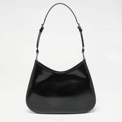 Pre Owned Prada Black Patent Leather Cleo Shoulder Bag