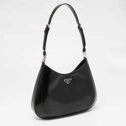 Pre Owned Prada Black Patent Leather Cleo Shoulder Bag
