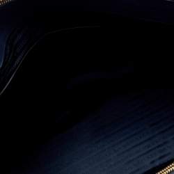 Pre Owned Prada Navy Blue Saffiano Leather Extra Large Double Zip Executive Tote