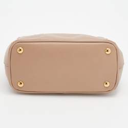 Pre Owned Prada Dusty Pink Saffiano Lux Leather Micro Galleria Tote
