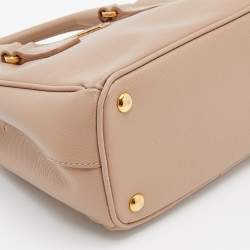 Pre Owned Prada Dusty Pink Saffiano Lux Leather Micro Galleria Tote
