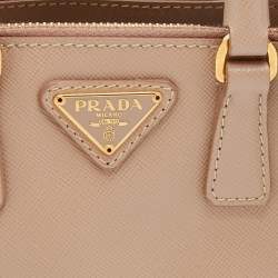 Pre Owned Prada Dusty Pink Saffiano Lux Leather Micro Galleria Tote