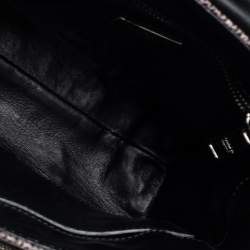 Pre Owned Prada Pink/Brown Lizard Leather Flap Top Handle Bag