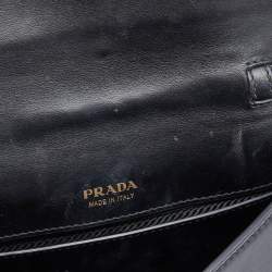 Pre Owned Prada Black Leather Cahier Belt Bag