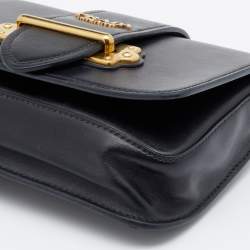 Pre Owned Prada Black Leather Cahier Belt Bag