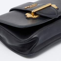 Pre Owned Prada Black Leather Cahier Belt Bag