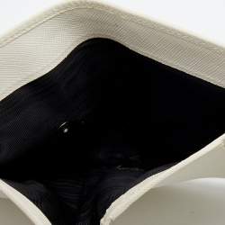 Pre Owned Prada White Saffiano Leather Trifold Wallet