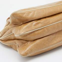 Pre Owned Prada Beige Vitello Shine Leather Tote