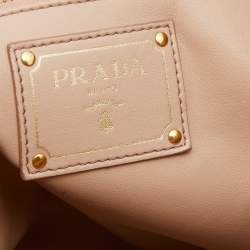 Pre Owned Prada Beige Vitello Shine Leather Tote