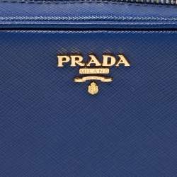 Pre Owned Prada Blue Saffiano Leather Camera Crossbody Bag