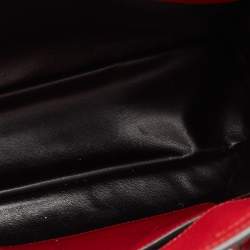 Pre Owned Prada Red Saffiano Cuir Leather Large Twin Tote