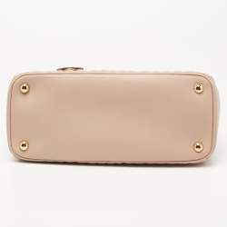 Pre Owned Prada Beige Diagramme Quilt Leather Double Zip Tote