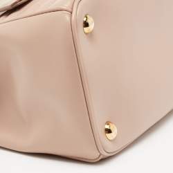 Pre Owned Prada Beige Diagramme Quilt Leather Double Zip Tote