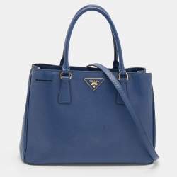 مملوكة مسبقًا Prada Blue Saffiano Lux Leather Medium Galleria Zip Tote