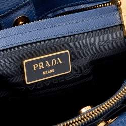 مملوكة مسبقًا Prada Blue Saffiano Lux Leather Medium Galleria Zip Tote