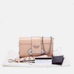 Pre Owned Prada Beige Leather Cahier Flap Shoulder Bag