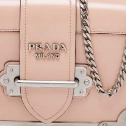 Pre Owned Prada Beige Leather Cahier Flap Shoulder Bag