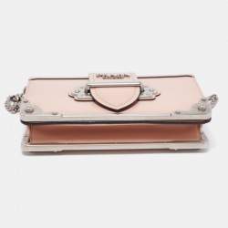 Pre Owned Prada Beige Leather Cahier Flap Shoulder Bag