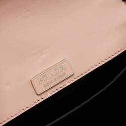 Pre Owned Prada Beige Leather Cahier Flap Shoulder Bag
