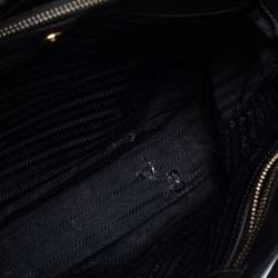 Pre Owned Prada Black Saffiano Lux Leather Small Middle Zip Tote