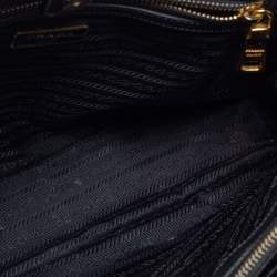Pre Owned Prada Black Saffiano Lux Leather Small Middle Zip Tote
