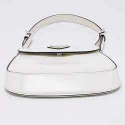 Pre Owned Prada Off White Leather Mini Cleo Pochette