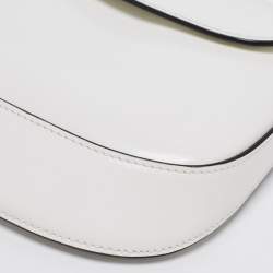 Pre Owned Prada Off White Leather Mini Cleo Pochette