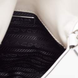 Pre Owned Prada Off White Leather Mini Cleo Pochette