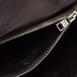 Pre Owned Prada Olive Green Saffiano Lux Leather Mini Sound Top Handle Bag