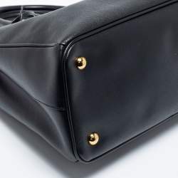 Pre Owned Prada Black Saffiano Lux Leather Small Middle Zip Tote